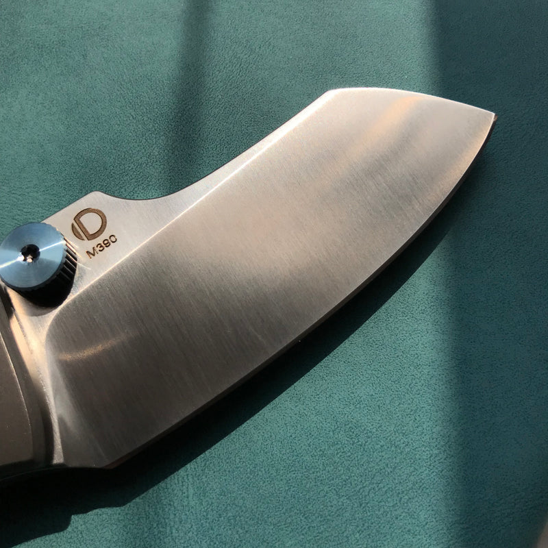 KUBEY KB285C Monsterdog Frame Lock Dual Thumb Studs Folding Knife Titanium Handle 2.95"  Satin M390