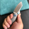 KUBEY KB285C Monsterdog Frame Lock Dual Thumb Studs Folding Knife Titanium Handle 2.95"  Satin M390