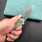 KUBEY KU324F Jade G10 Handle Folding Knife 3.27"Blasted Stonewashed D2