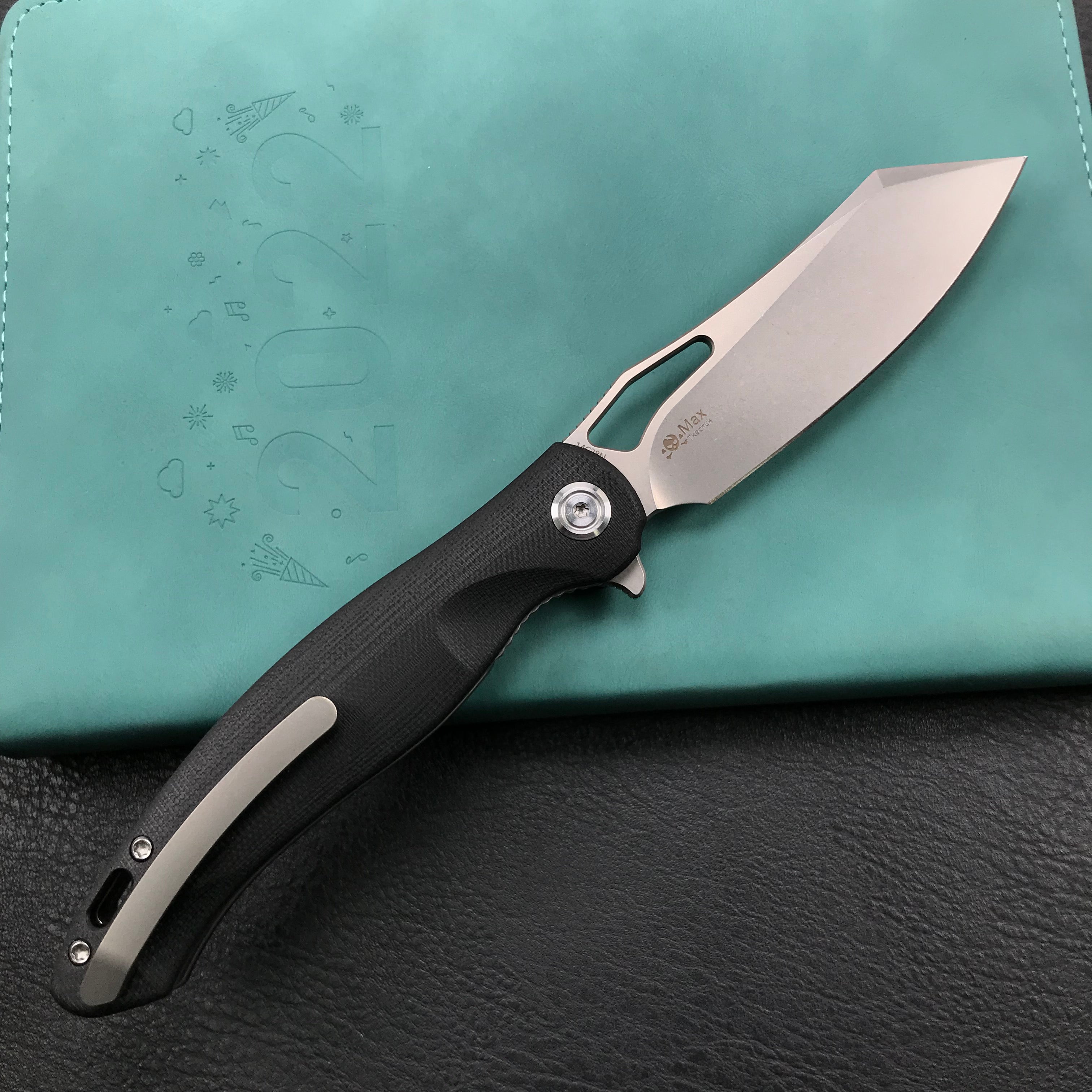 KUBEY KB239E Drake Lliner Lock Folding Knife Black G10 Handle 3.74'' Bead Blasted Stonewashed 14C28N