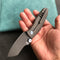 KUBEY KB285E Monsterdog Frame Lock Dual Thumb Studs Folding Knife Titanium Handle 2.95" Blackwashed M390