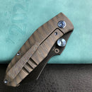 KUBEY KB285E Monsterdog Frame Lock Dual Thumb Studs Folding Knife Titanium Handle 2.95" Blackwashed M390