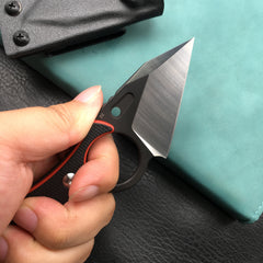 KUBEY Hippocampi KU166A EDC Fixed Blade Knife [2.36" D2, G10] with Black Kydex Sheath