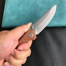 KUBEY KU314M Ruckus Liner Lock Folding Knife Tan Micarta Handle 3.31" Bead Blasted AUS-10