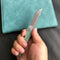 KUBEY KU2102B Akino Lockback Pocket Folding Knife Jade  G10 Handle 3.15" Bead Blasted Sandvik 14C28N