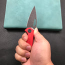 KUBEY KU122H Liner Lock Thumb Open Folding Knife Red G10 Handle 3.11" Dark Stonewahsed D2