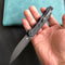 KUBEY KU312B Mizo Liner Lock Flipper Folding Knife Black G10 Handle 3.15" Blackwashed AUS-10