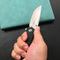 KUBEY KU901A Liner Lock Flipper Folding Knife Black G10 Handle 3.27"  Blasted Stonewashed  D2