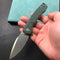 KUBEY KU901G Liner Lock Flipper Folding Knife Green G10 Handle 3.27"  Blasted Stonewashed  D2