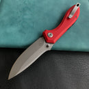 KUBEY KU314J Ruckus Liner Lock Folding Knife Red G10 Handle 3.31" Bead Blasted AUS-10