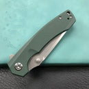 KUBEY KU901I Liner Lock Flipper Folding Knife Green G10 Handle 3.27" Blasted Stonewashed D2