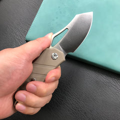 KUBEY KU335B Liner Lock Flipper Folding Knife Tan G10 Handle 2.95" Satin D2