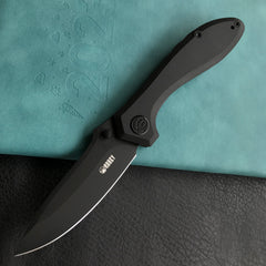 KUBEY KU314O Ruckus Liner Lock Folding Knife Black G10 Handle 3.31" Dark Stonewashed AUS-10