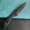 KUBEY KU314O Ruckus Liner Lock Folding Knife Black G10 Handle 3.31" Dark Stonewashed AUS-10