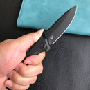 KUBEY KU314O Ruckus Liner Lock Folding Knife Black G10 Handle 3.31" Dark Stonewashed AUS-10