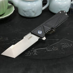 KUBEY Avenger KU104A EDC Folding Knife [3.35"Sandblast Tanto Point AUS10, G10]