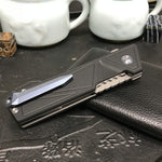 KUBEY Avenger KU104A EDC Folding Knife [3.35"Sandblast Tanto Point AUS10, G10]