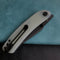 KUBEY KU344J Momentum Sherif Manganas Design Liner Lock Front Flipper / Dual Studs Open Folding Knife Jade G10 Handle 3.43" Dark Stonewashed AUS-10