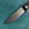 KUBEY KU2102A Akino Lockback Pocket Folding Knife Black G10 Handle 3.15" Bead Blasted Sandvik 14C28N
