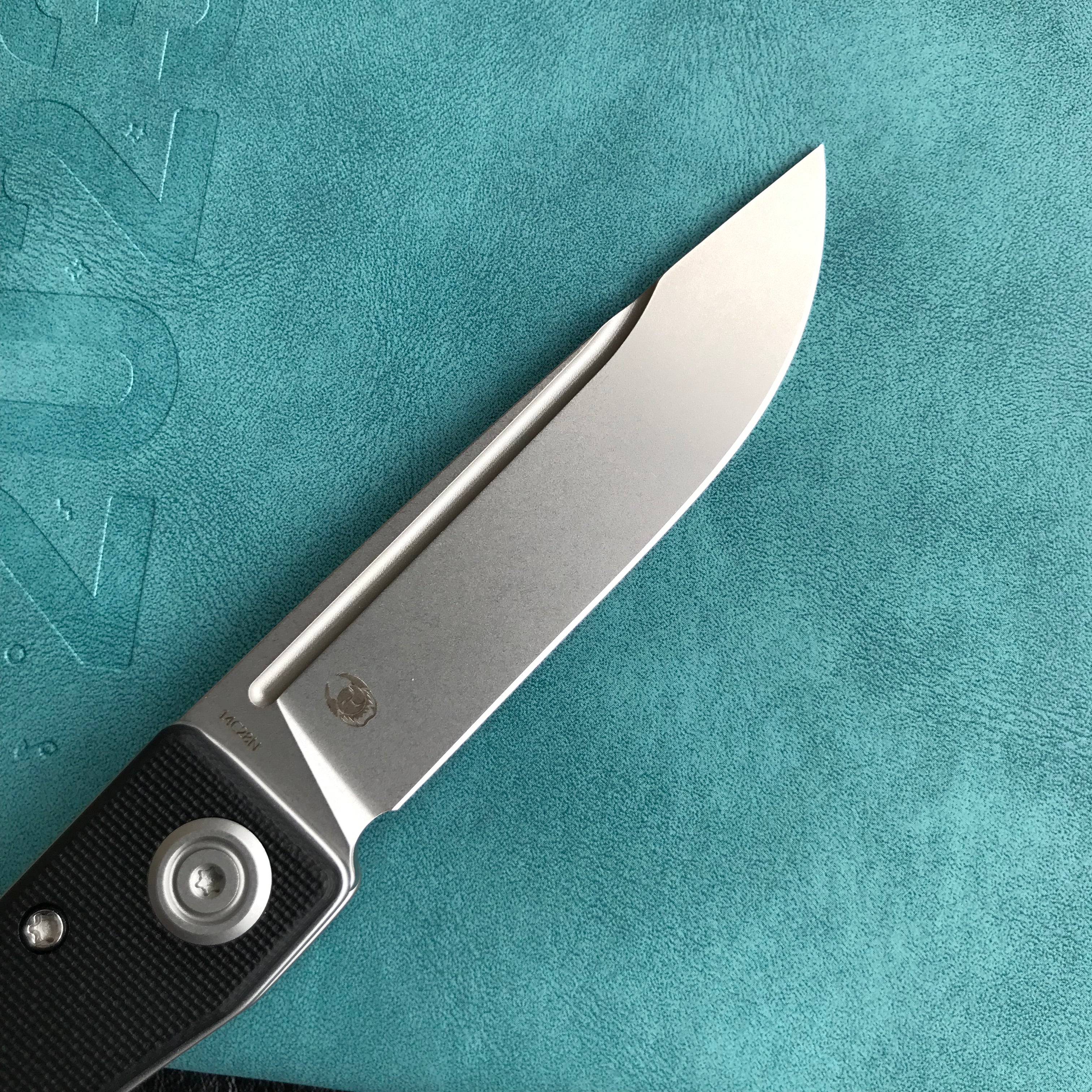 KUBEY KU2102A Akino Lockback Pocket Folding Knife Black G10 Handle 3.15" Bead Blasted Sandvik 14C28N