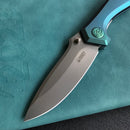 KUBEY KB314S  Ruckus Liner Lock Folding Knife  green Titanium Handle 3.31" Bead Blasted  CPM 20CV