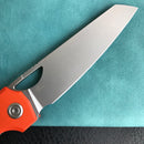 KUBEY  KU365A Elang Liner Lock Folding Knife Orange G10 Handle 3.94" Bead Blasted Sheepsfoot AUS-10