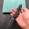 KUBEY KU321H Royal Liner Lock EDC Pocket Knife Front Flipper black G10 Handle 2.99"  Dark Stonewahsed D2