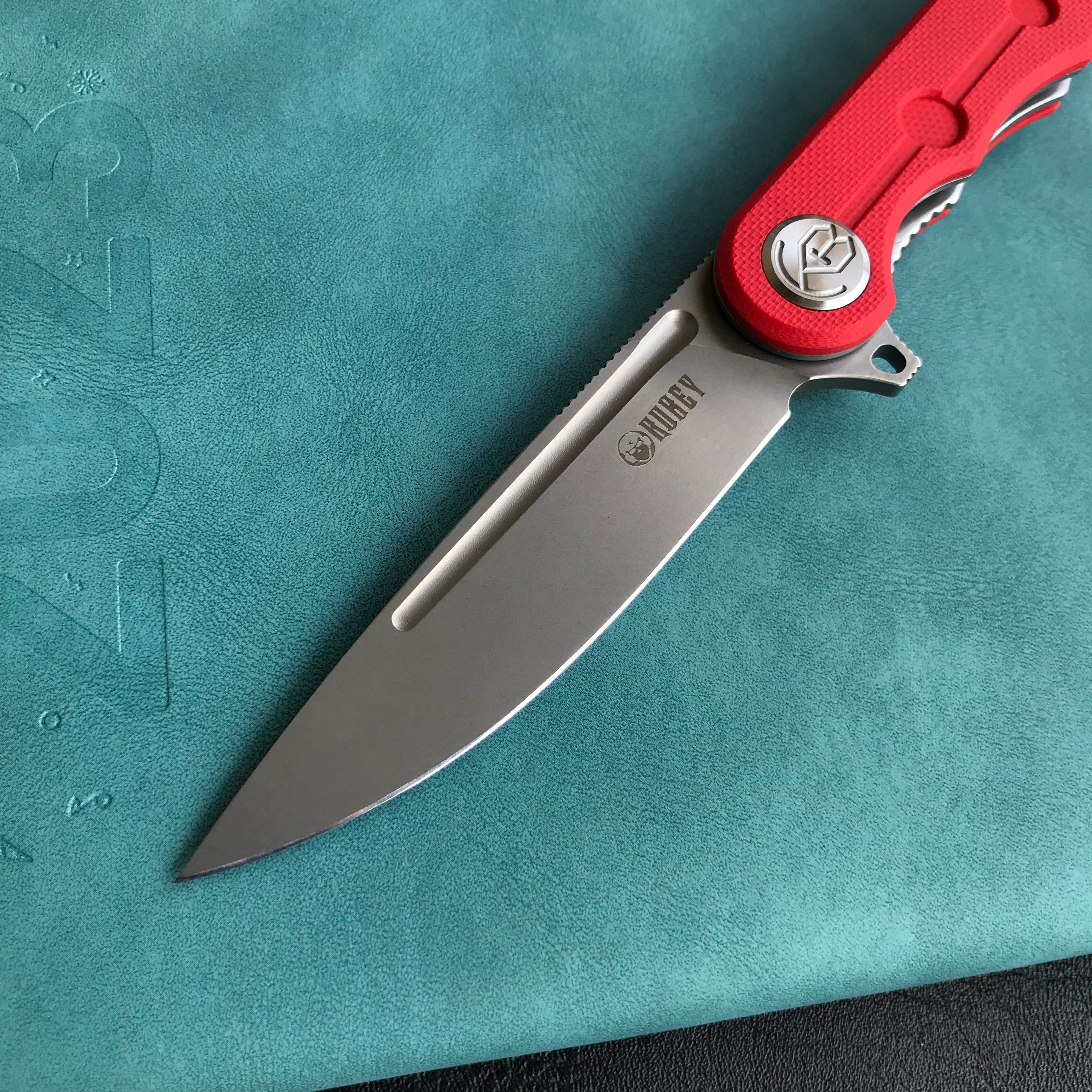 KUBEY KU312 Mizo Liner Lock Flipper Folding Knife Red  G10 Handle 3.15" Bead Blast AUS-10