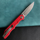 KUBEY KU312 Mizo Liner Lock Flipper Folding Knife Red  G10 Handle 3.15" Bead Blast AUS-10