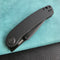 KUBEY KU344  Momentum Sherif Manganas Design Liner Lock Front Flipper / Dual Studs Open Folding Knife Black G10 Handle 3.43" Dark Stonewashed AUS-10