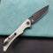 KUBEY KB245G Raven Liner Lock Flipper Knife  Jade G10 Handle 3.5" Dark Stonewashed AUS-10