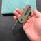 KUBEY KU203H Chubby Liner Lock EDC Flipper Knife OD Green G10 Handle 2.36" Dark Stonewahsed D2