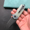 KUBEY KU203I Chubby Liner Lock EDC Flipper Knife Jade G10 Handle 2.36" Dark Stonewahsed D2