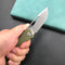 KUBEY KU331D Front Flipper EDC Pocket Folding Knife green  G10 Handle 3.27"  Blasted Stonewashed  D2