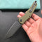 KUBEY KU158B Liner Lock Flipper Folding Knife Green G10 Handle 3.82" Black Titanium Coated D2