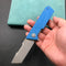 KUBEY KU104C Avenger Outdoor Edc Folding Pocket Knife Blue G10 Handle 3.07" Blasted Stonewashed D2