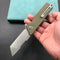 KUBEY KU104B Avenger Outdoor Edc Folding Pocket Knife Green G10 Handle 3.07" Blasted Stonewashed D2