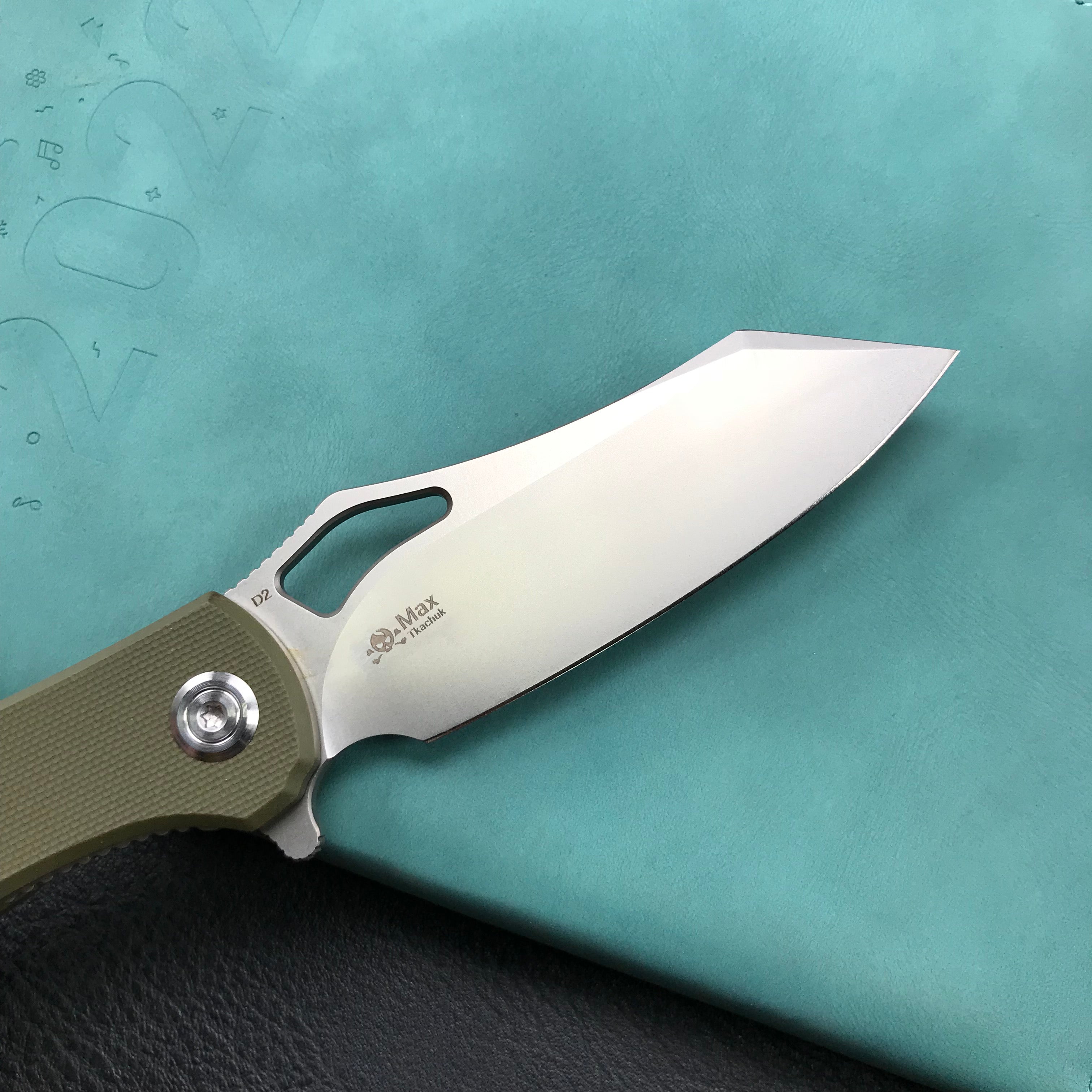 KUBEY KU310C  Drake  Green  G10 Handle D2 Blade Folding Knife EDC Outdoor 3.46" Blasted Stonewashed D2