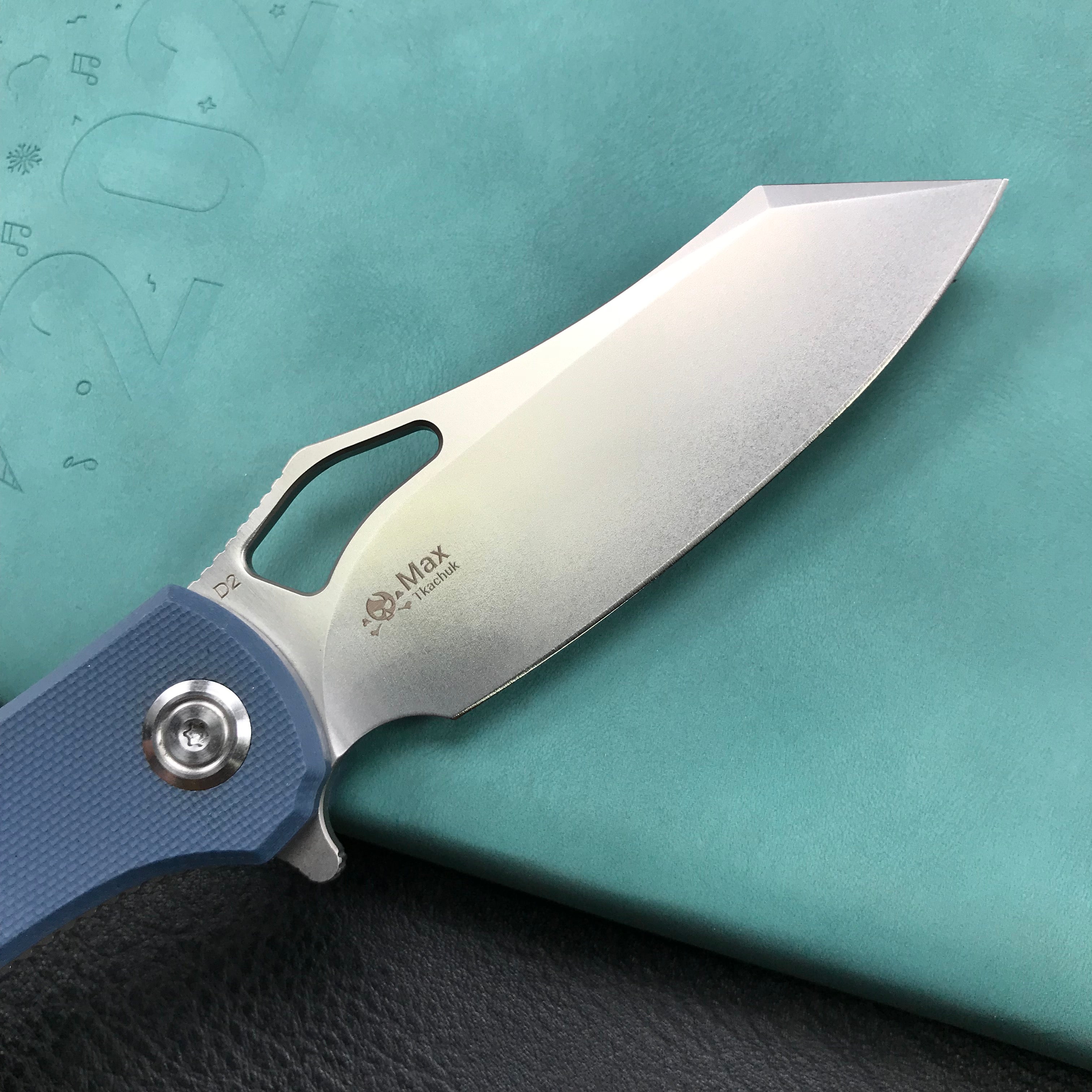 KUBEY KU310E Drake Blue G10 Handle D2 Blade Folding Knife EDC Outdoor 3.46" Blasted Stonewashed D2