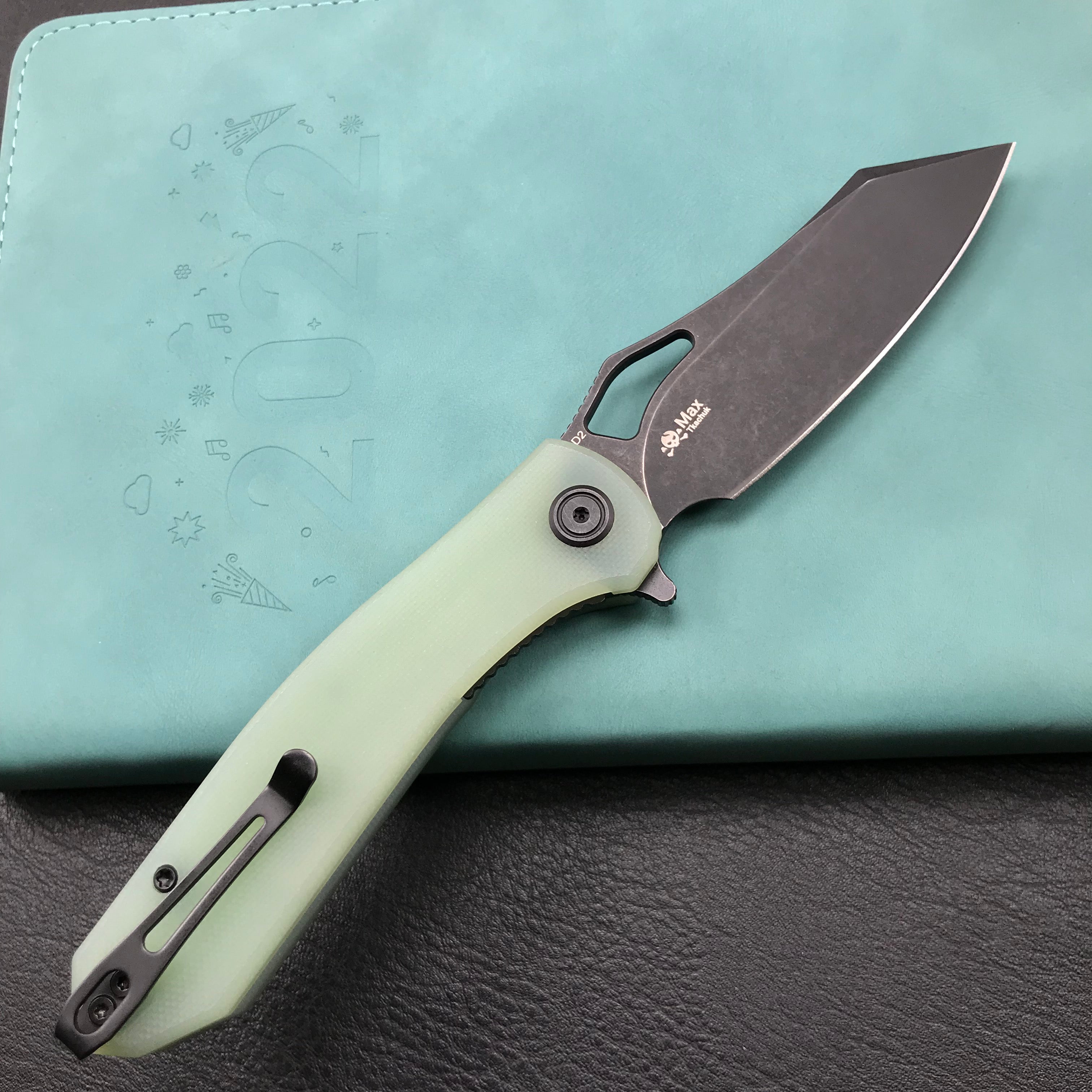 KUBEY  KU310D Drake edc Folding Knife Jade G10 Handle Dark Stonewahsed  D2