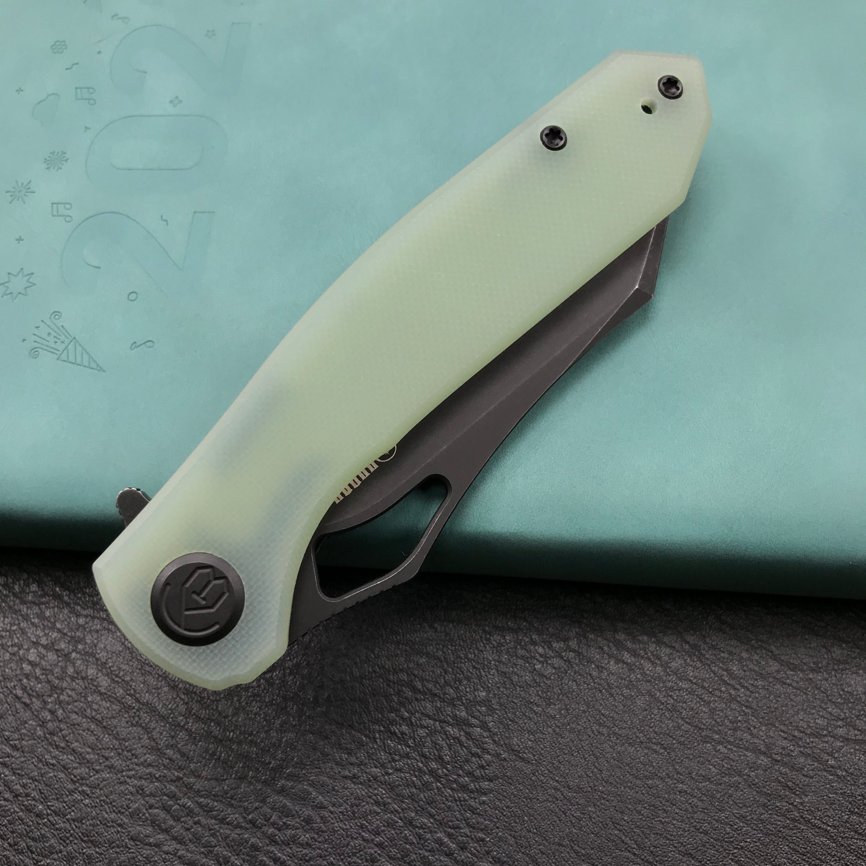 KUBEY  KU310D Drake edc Folding Knife Jade G10 Handle Dark Stonewahsed  D2