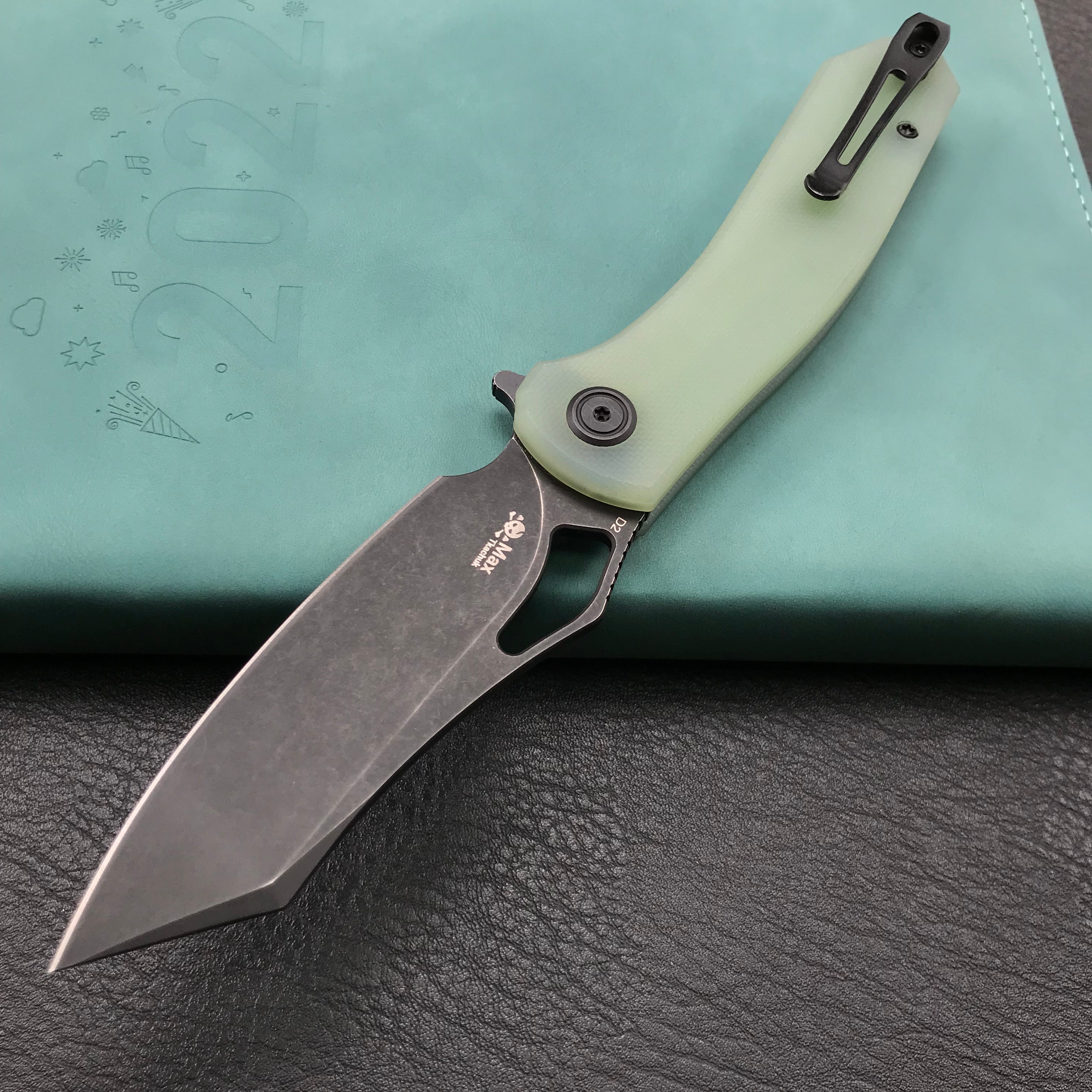 KUBEY  KU310D Drake edc Folding Knife Jade G10 Handle Dark Stonewahsed  D2