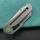 KUBEY KB290A Atlas Frame Lock Tactical Flipper Knife Titanium Handle 3.7" Sandblast S35VN