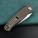 KUBEY KU055C Liner Lock Flipper Folding Knife Tan G10 Handle 2.95" Satin D2