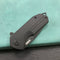 KUBEY KU203J Campe Liner Lock EDC Flipper Knife Striped Black G10 Handle 2.36"Dark Stonewashed D2