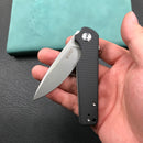 KUBEY KU233A EDC Wolverine Liner Lock Folding Pocket Knife Black G10 Handle 2.95" Bead Blasted D2