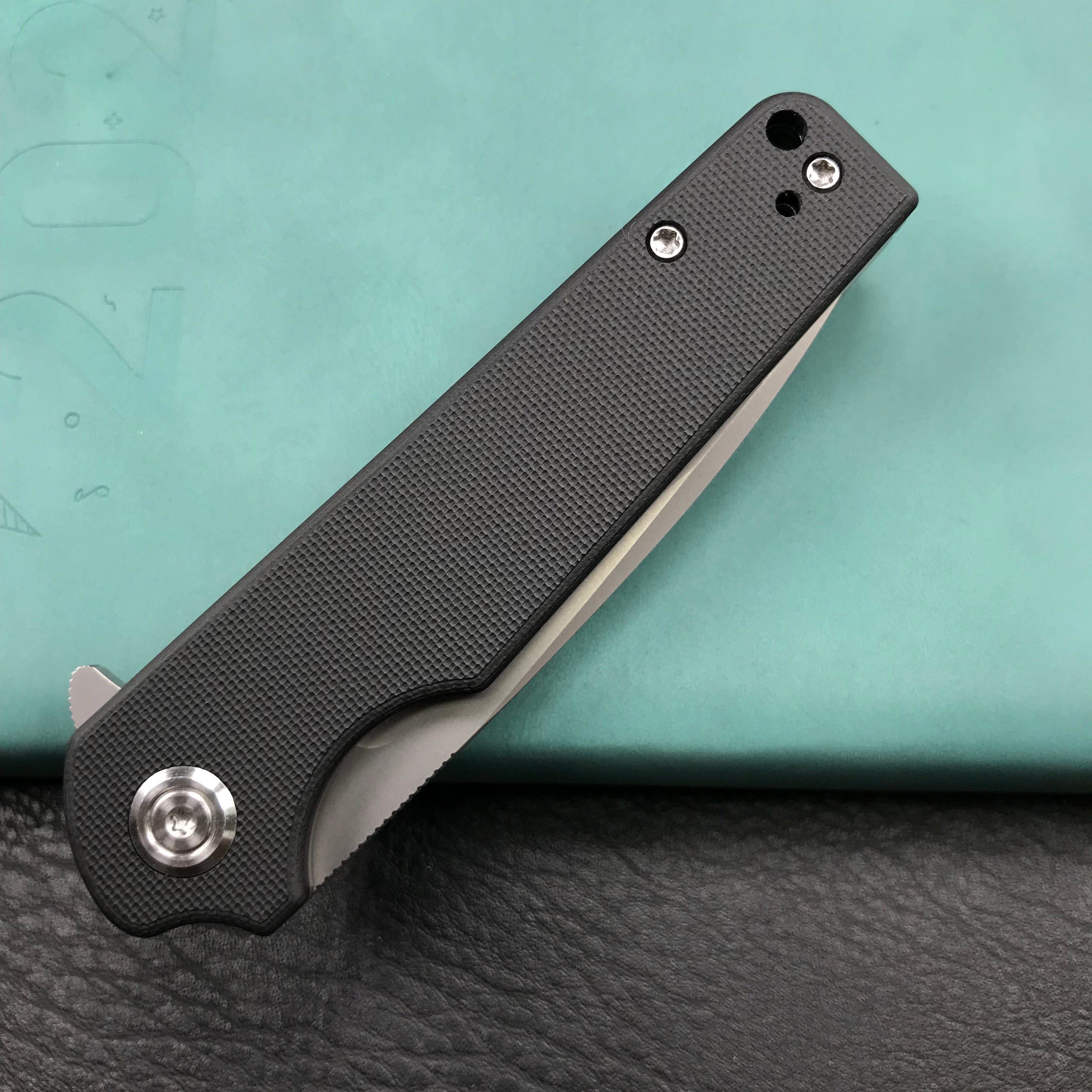 KUBEY KU233A EDC Wolverine Liner Lock Folding Pocket Knife Black G10 Handle 2.95" Bead Blasted D2