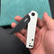 KUBEY KU233G EDC Wolverine Liner Lock Folding Pocket Knife White G10 Handle 2.95" Dark Stonewashed D2