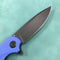 KUBEY KU233F EDC Wolverine Liner Lock Folding Pocket Knife  Blue G10 Handle 2.95" Dark Stonewashed D2