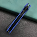 KUBEY KU233F EDC Wolverine Liner Lock Folding Pocket Knife  Blue G10 Handle 2.95" Dark Stonewashed D2